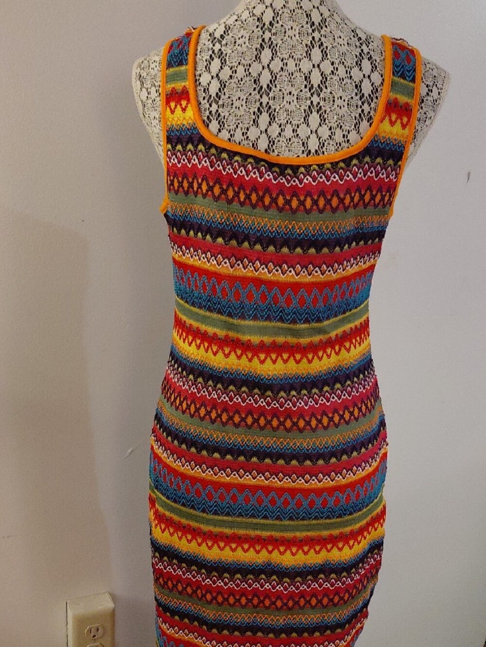Multicolor Striped Knit Tank Dress - Picture 5 of 7